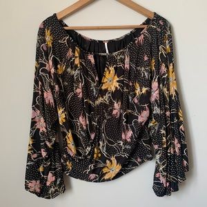 FREE PEOPLE | faux wrap bell sleeve shirt